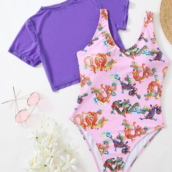 Dragon🌅 One Piece with Sleeved Rashgaurd what a Deal 🤝💯 - Picture 1 of 6